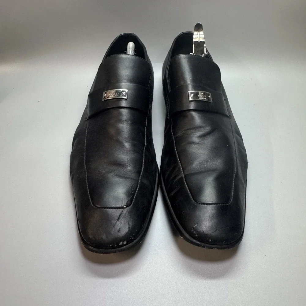 GUCCI Men's Black Florence Leather dress shoes loafers Italy Size‎ 11 -US